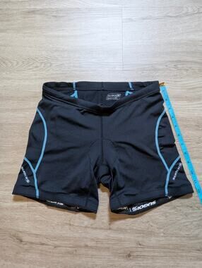 Sugoi Cycling Shorts Womens Medium M Black Blue Padded Bike Shorts